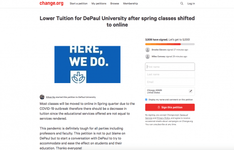 DePaul students demand university lower tuition next quarter
