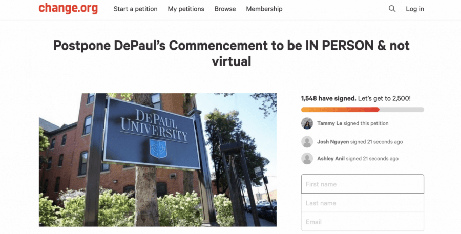 DePaul cancels commencement, petition surfaces to postpone ceremony instead