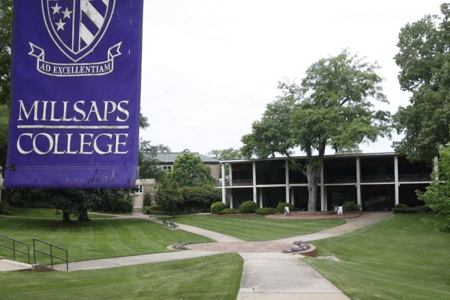 A normally student filled campus square at Millsaps College in Jackson, Miss., is deserted in face of the coronavirus, as the liberal arts school, like many others, faces financial and enrollment challenges Friday, April 3, 2020. At present, the school has switched to on-line teaching. Colleges across the nation are scrambling to close deep budget holes and some have been pushed to the brink of collapse after the coronavirus outbreak triggered a series of financial losses.