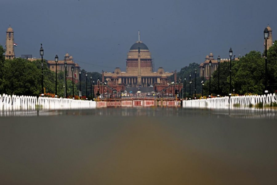 Rajpath, Indias ceremonial boulevard is deserted, as Indias Presidential Palace is seen during a lockdown amid concerns over the spread of Coronavirus, in New Delhi, India, April 27, 2020.