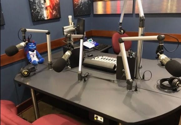 The studio for Radio DePaul Sports' office in the Loop campus.