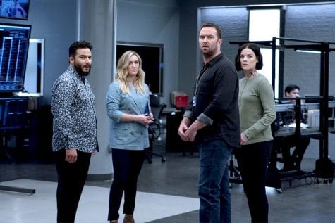 Rob Brown, Ashley Johnson, Sullivan Stapleton, Ennis Esmer, and Jaimie Alexander in Blindspot.