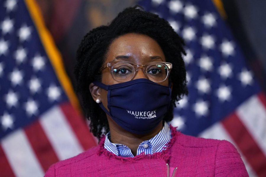 Rep. Lauren Underwood, D-Ill., speaks during a news conference about COVID-19, Thursday, Sept. 17, 2020, on Capitol Hill in Washington.