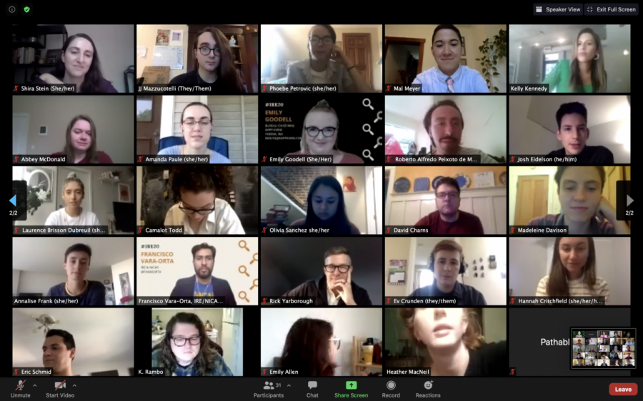 Screenshot from the 2020 IRE Virtual Convention.