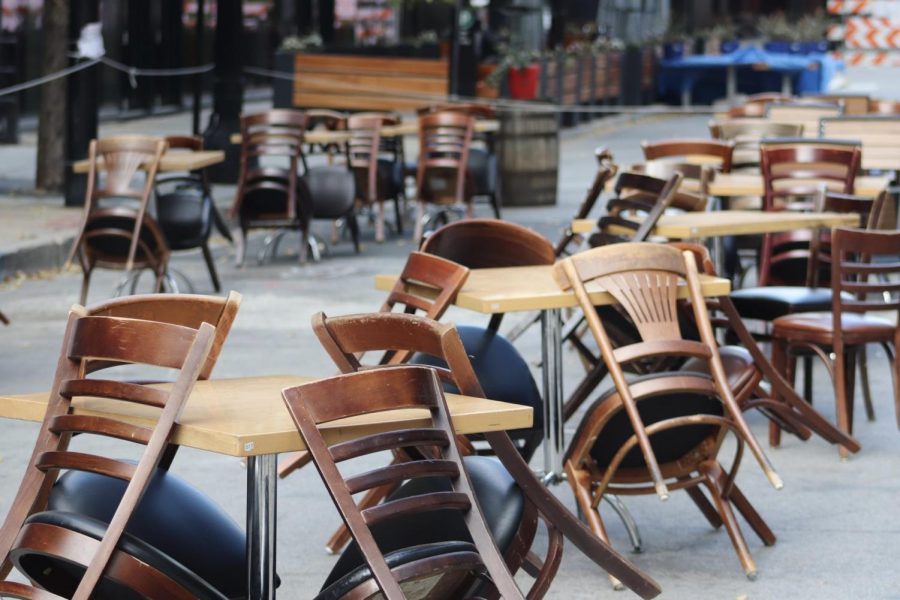 Some streets that have closed to expand space for outdoor restaurant seating.