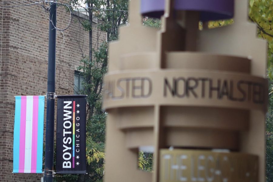 Both names of the Boystown-North Halsted neighborhood are seen throughout the area. 