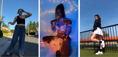 DePaul students Jacquie Michaels, Esther Ayaji and Belle Ross all try to continue their back to school fashion even when classes are all online.