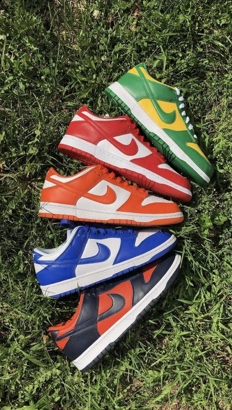 Assorted Nike Dunks; the apparel company is celebrating the 15th anniversary of the SB Dunks this year.