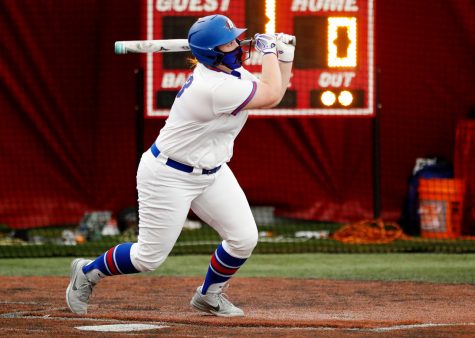 DePaul junior Gabby ORiley hits the ball during the Blue Demons opening weekend. 