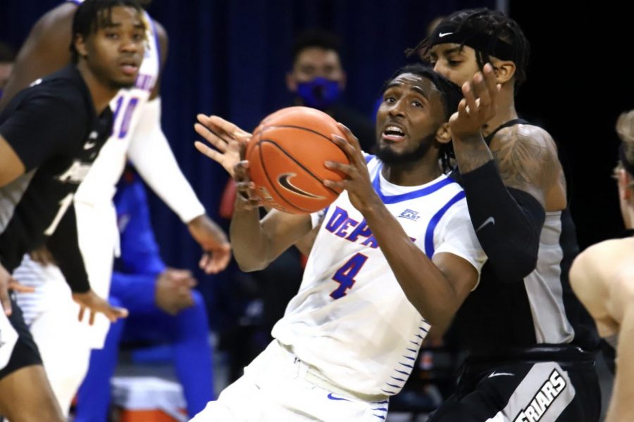 DePaul+junior+guard+Javon+Freeman-Liberty+goes+up+for+a+layup+during+the+Blue+Demons+game+against+Providence+on+Feb.+13+at+Wintrust+Arena.+