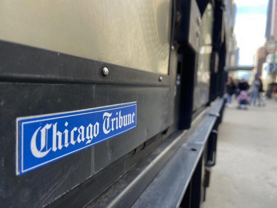 A newsstand near Tribune Tower on Michigan Avenue.