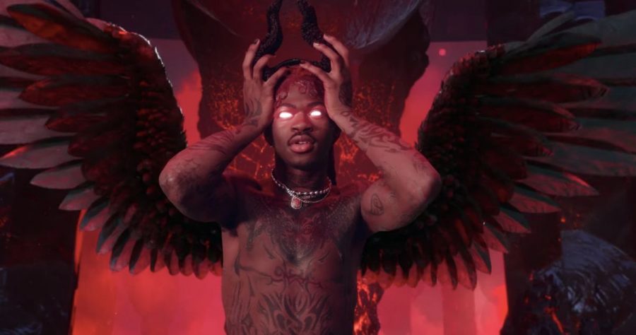 Lil Nas X in his music video for Montero, which raised much controversy for using Satanic imagery.
