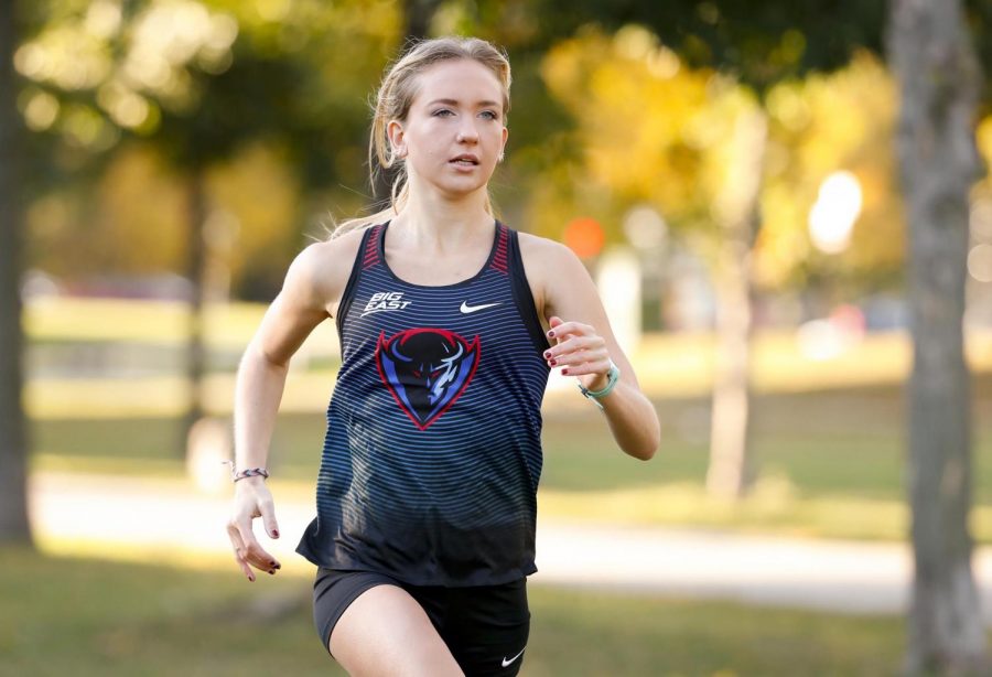 DePaul+sophomore+Olivia+Borowiak+broke+the+school%E2%80%99s+500-meter+record+during+a+track+and+field+meet+this+season.+The+Blue+Demons+have+broken+seven+records+this+season.