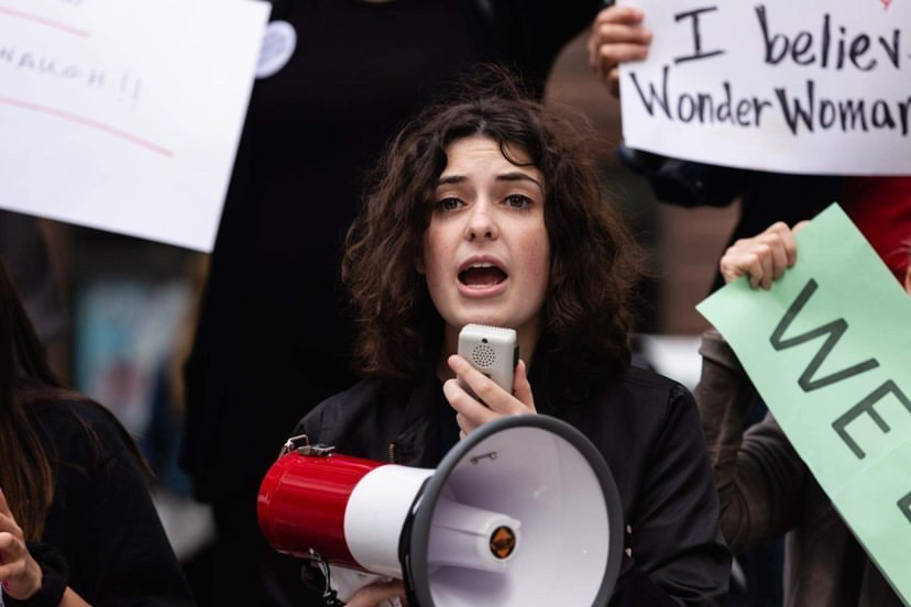 DePaul student Riley Reed taking part in pro-LGBTQ+ protest. Photo courtesy of Riley Reed
