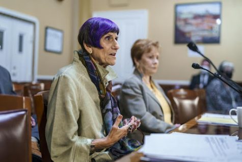House Appropriations Committee Chair Rosa DeLauro, D-Conn., left, joined by Rep. Kay Granger, R-Texas, appear before the House Rules Committee as they field questions about raising the debt limit, at the Capitol in Washington, Tuesday, Sept. 21, 2021. (AP Photo/J. Scott Applewhite)