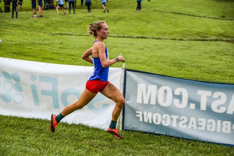 DePaul cross-country runner Olivia Borowiak racing in the Big East Championship on Oct. 29. 