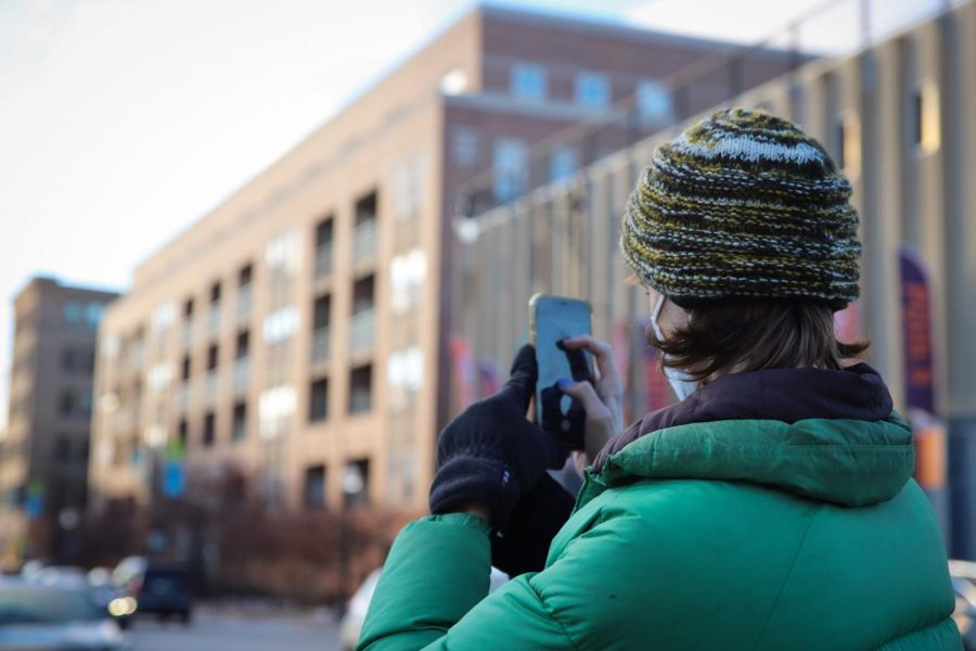 Luke Herman takes a photo of Fullerton Avenue as part of his Instagram page.