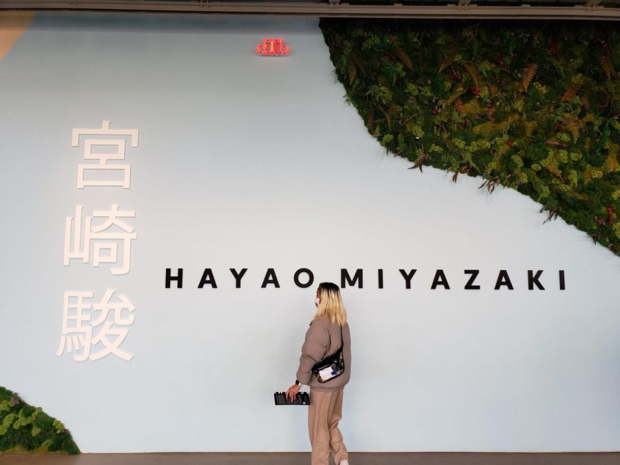 The entrance of the Hayao Miyazaki exhibition at the Academy Museum of Motion Pictures. No photos were allowed inside.