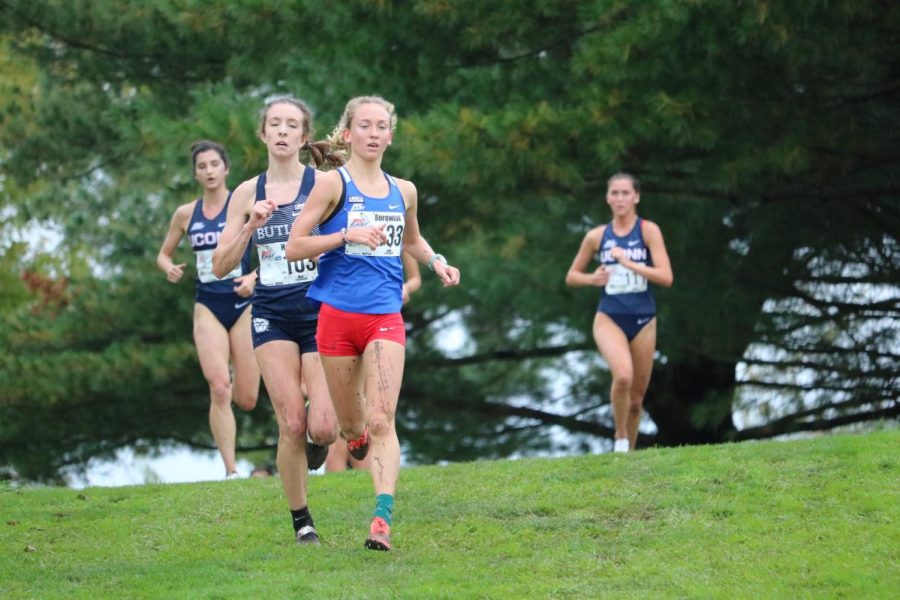 Olivia Borowiak racing in the Big East Cross Country Championship on Oct. 29, 2022.