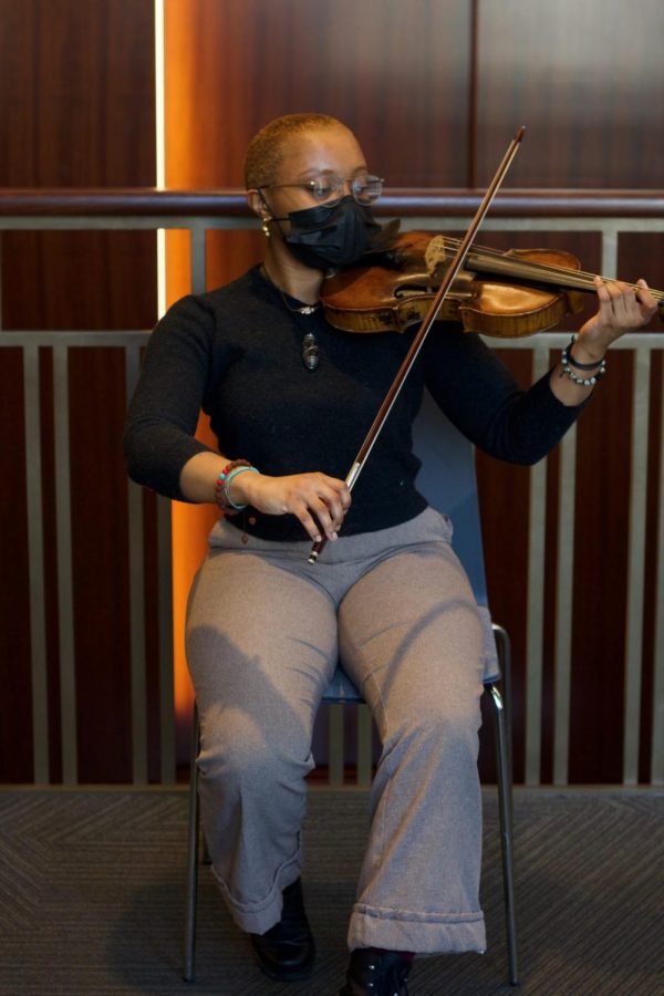 Michelle Manson, a senior at DePaul majoring in Viola performance and psychology hopes to use these skills in the future to teach and perform for others and express her love of classical music.