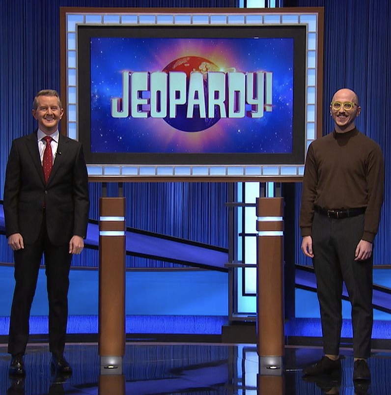 Rhone Talsma, Chicago librarian and DePaul graduate, competes on Jeopardy.