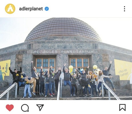 Adler planetarium staff poses for grand re-openining after two years on March 4th.