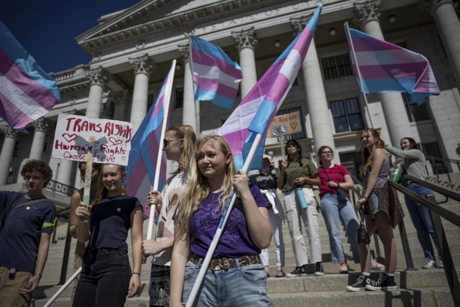 Misy Sifre, 17, and others protest against HB11 outside the Capitol in Salt Lake City on Friday, March 25, 2022. On Wednesday, Arizona Gov. Doug Ducey signs bill outlawing gender-affirming care for transgender youth.