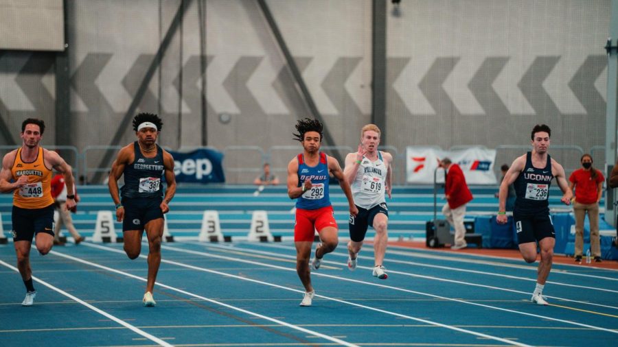 DePaul+sophomore+Cameron+Attucks+placed+first+in+the+60m+race+at+the+Big+East+Indoor+Track+and+Field+Championship+on+Feb.+25-26.