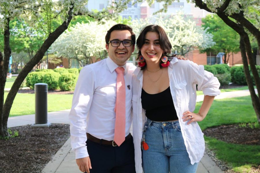 Kevin Holechko (right), SGA president and senior, and Magoli Garcia (left), SGA vice president and junior, were an uncontested match for the 2022 spring presidential election.
