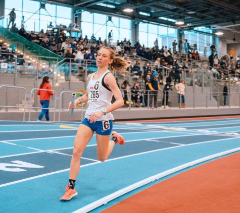 Olivia Borowiak runs in the Distance Medley Relay at the Big East Indoor Championship on Feb. 25.