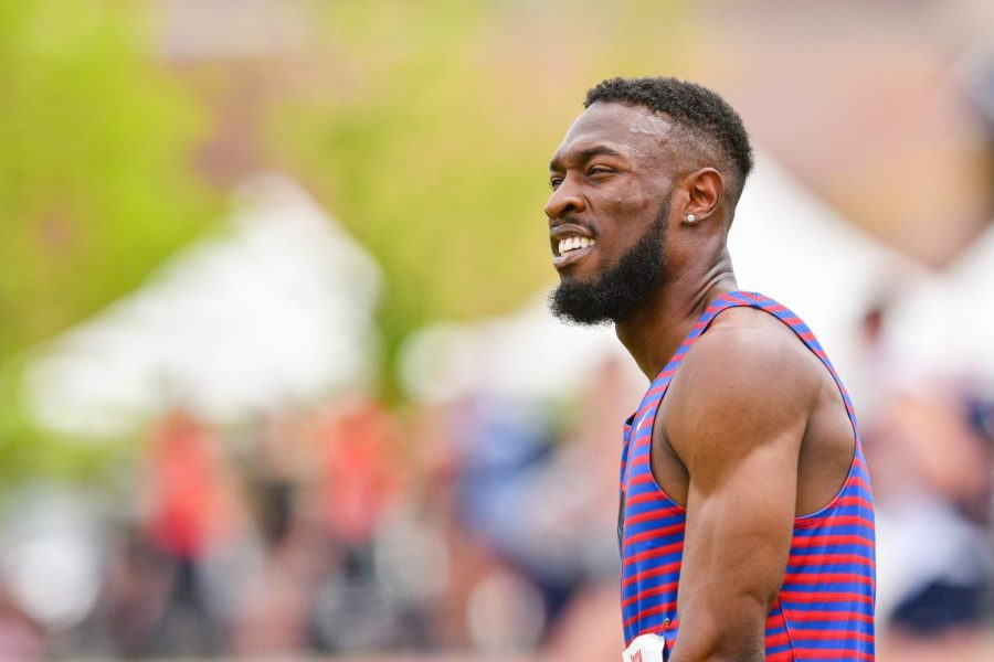 DePaul+junior+Jarel+Terry+takes+a+moment+to+look+around+at+the+Big+East+Outdoor+Championship+on+May+14.+Terry+placed+first+in+the+400m+dash%2C+qualifying+him+for+the+NCAA+West+Preliminaries.