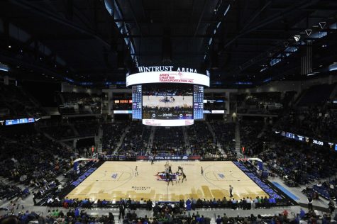 DePaul and Note Dame tip off in DePauls first NCAA college basketball game in the new Wintrust Arena during the first half Saturday, Nov. 11, 2017, in Chicago.