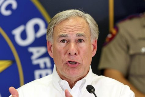 Texas Governor Greg Abbott answers questions during a press conference at the Texas Department of Public Safety Weslaco Regional Office on Wednesday, April 6, 2022, in Weslaco, Texas.