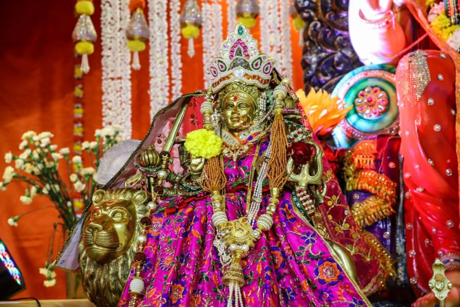 A murti of the goddess Durga at the Shree Ganesh Temple located on W Devon Ave.