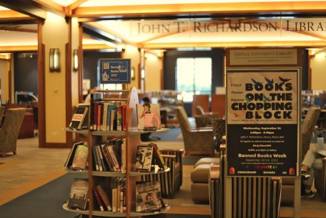 Depaul Library celebrates Banned Book Week with a display of some of the most contested books of the year, as well as an information table and events throughout the week.