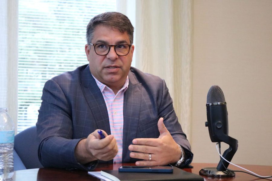 President Manuel discusses his ideas for DePauls future in an interview with the DePaulia last week.