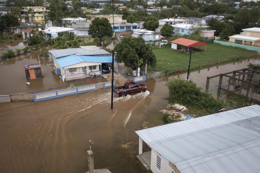Calles inundadas en Salinas Beach, Puerto Rico, el lunes 19 de septiembre, 2022.
