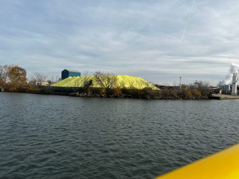 A mound of sulfur located along the Calumet river.