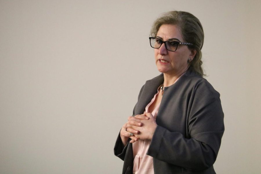 College of Education Dean Mojdeh Bayat spoke at the Student Government Assocation meeting on March 2 to discuss what she can do for the student body and answered student representatives questions.