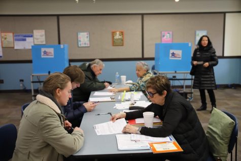 Chicagoans at the Lincoln Park Public Library cast their votes for the consolidated municipal election Friday Feb. 24. The polling site will reopen for the runoff election on April 4.