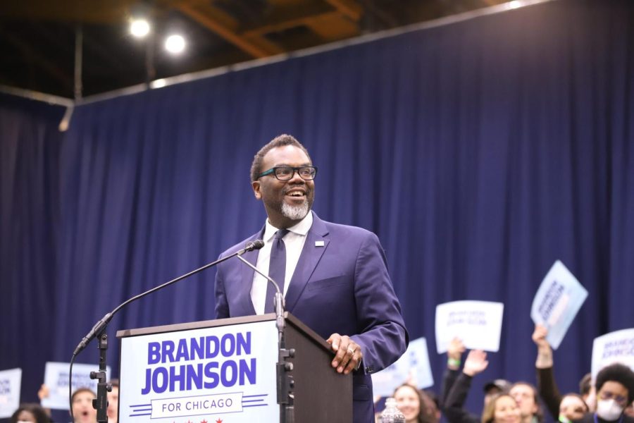 Brandon Johnson, current member of the Cook County Board of Commissioners and 2023 Chicago mayoral runoff candidate, is running his campaign with an emphasis on public education and workers rights. He has gained an endorsement from Bernie Sanders, who was at the rally on March 30.