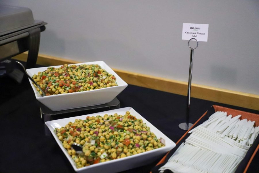 Chickpea and tomato salad are one of the many dishes offered at the DePaul Iftar evening meal.