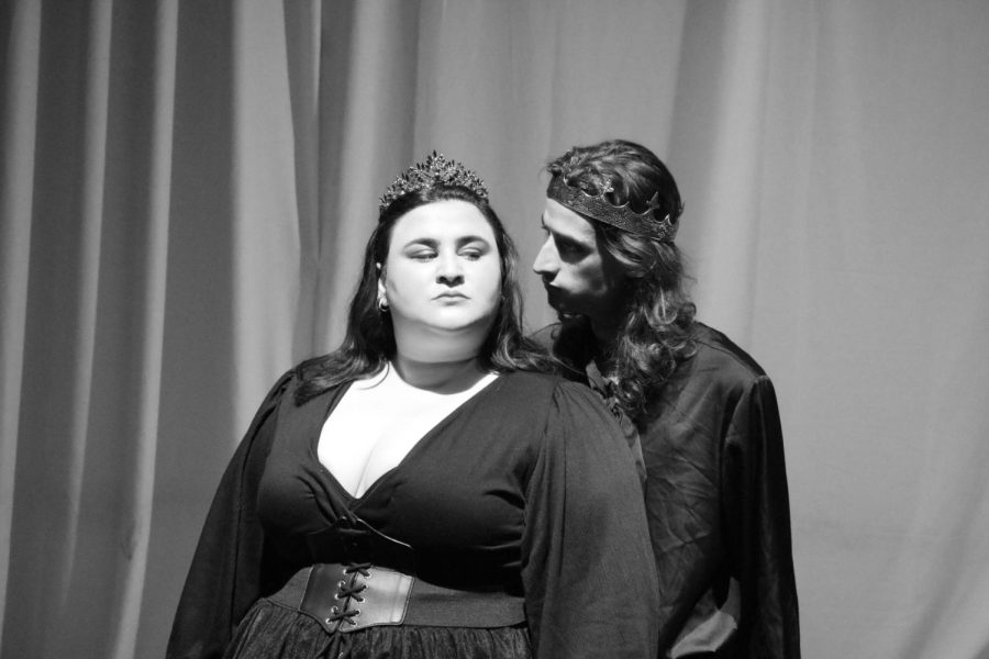 Anna Maria DOrtenzio (left) and Elijah Valter star in Blue Demon Theatres showing of Macbeth.