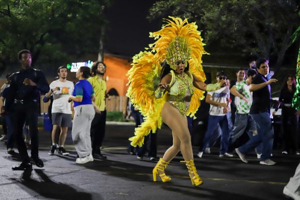 Day Mdz, a performer for Chicago Samba, danced during DePauls second annual FERIA event.