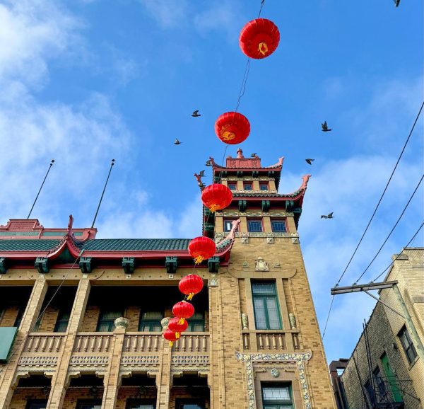 Red lanterns hang across Wentworth Avenue, the main street of Chinatown, on Saturday, Feb. 3, 2024. Celebrated on Feb. 18, Lunar New Year takes over the Chinatown district during the commemoration.