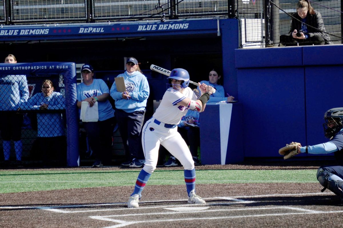 Senior outfielder Ariana Rodriguez takes the plate in a game against Villanova Friday, April 19, at Cacciatore Stadium.