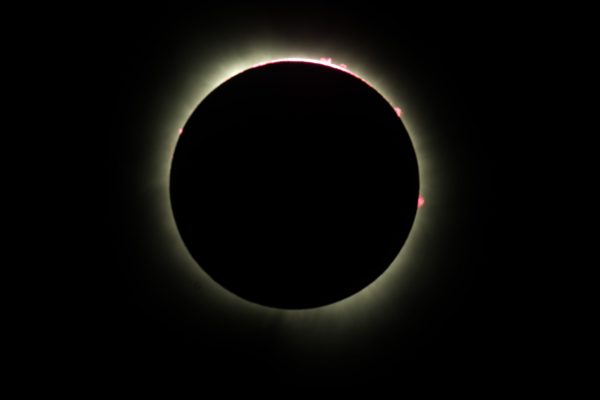 The solar eclipse reaches totality at 3:04 ET in Terre Haute, IN, on Monday, April 8, 2024. The eclipse was the last to make landfall in the United States for the next twenty years.