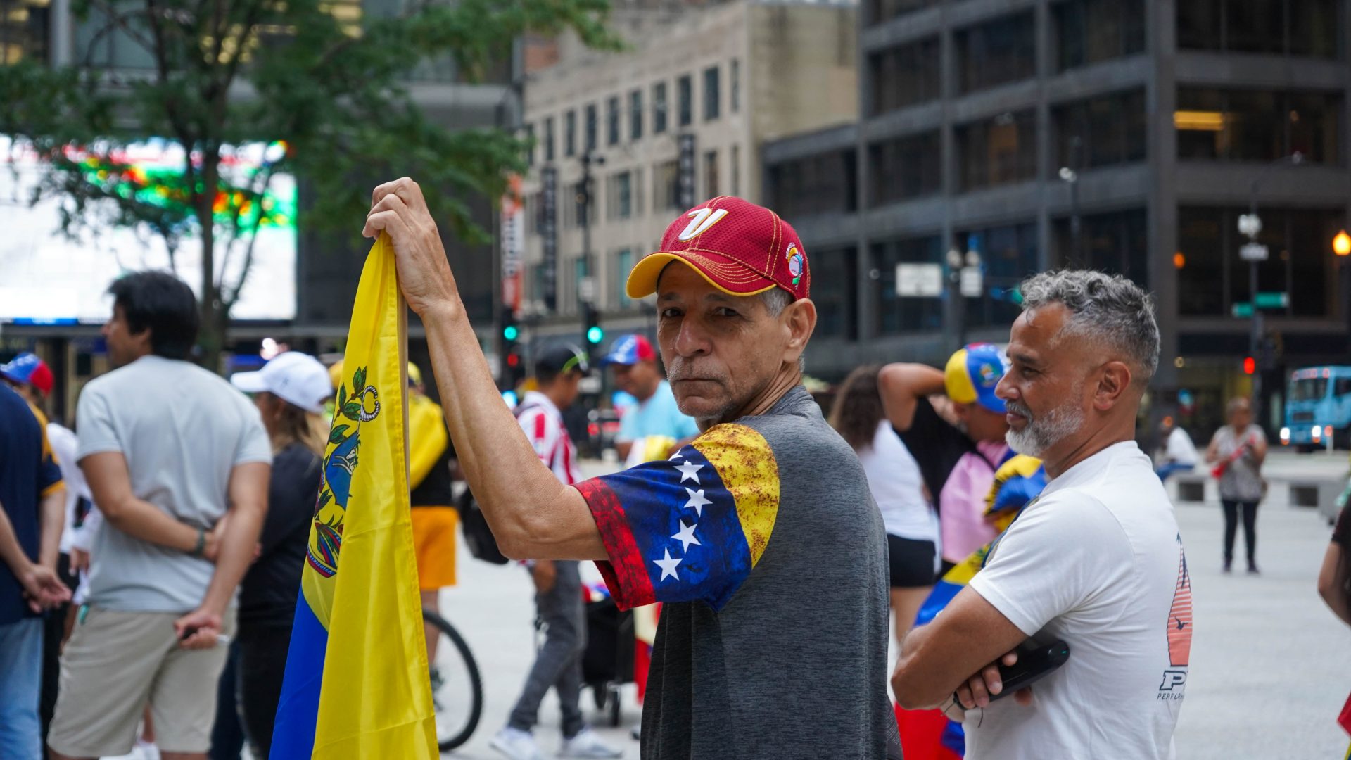 Venezuelans in Chicago protest the country's election results at Daley Plaza (Photo Gallery)