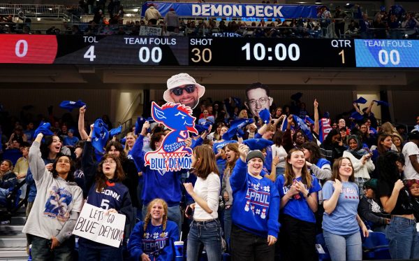 DePaul fans cheer during the first half on Wednesday, Jan. 29, 2025, at Wintrust Arena. The game was nearly sold out. 