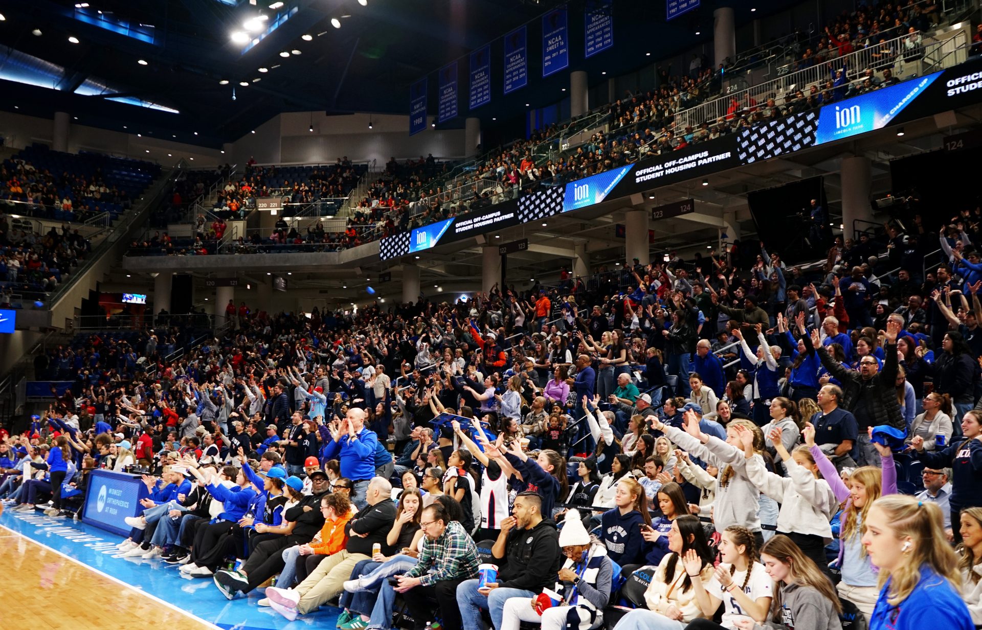 Fans cheer in the stands on Wednesday, Jan. 29, 2025, at Wintrust Arena during a DePaul women's basketball game. DePaul lost to UConn, 84-58.